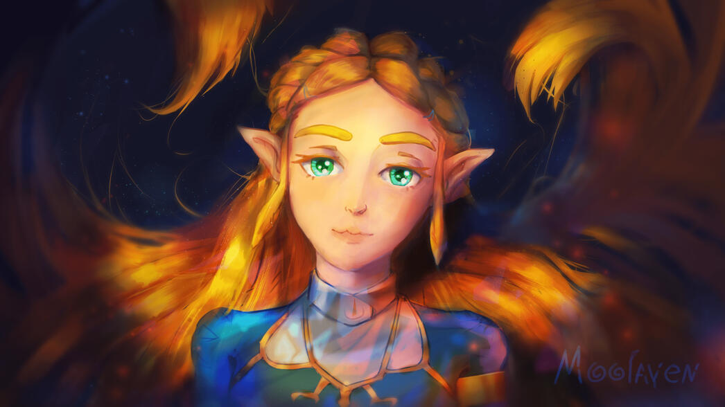 'Flowing Locks' Zelda Fanart