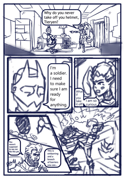 Tieryen and Minla Comic titled: "Helmet"